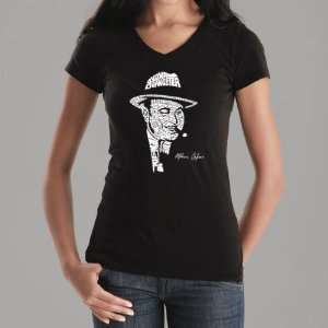 Womens Black Al Capone V Neck Shirt Medium   Al Capones face created 