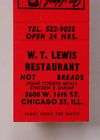 1960s Matchbook Lewis Restaurant 16th St.