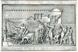 Elysian Repast Bacchus Icarius Roman 1886 Antique Print  