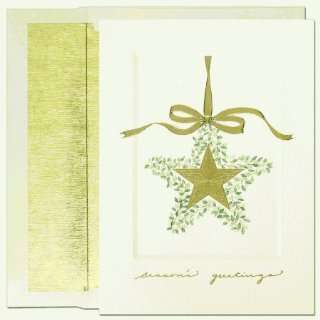 Masterpiece Studios 78640 Gold Star Ornament  18 Cards & 18 Envelopes 