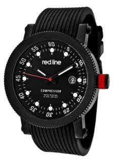Red Line Watch 18000 01 BB Mens Compressor Black Dial Black Silicone 