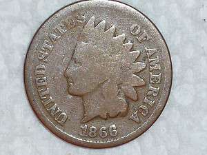 1866 Indian Cent *Snow 2a Repunched Date*  