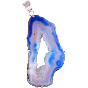  Chipped Blue Chalcedony Pendant   Sterling Silver 