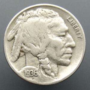 1936 Buffalo Nickel   F/VF  