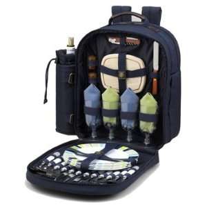  Picnic at Ascot Classic Picnic Backpack for 4, Navy 