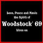 WOODSTOCK 1969 (LOVE, PEACE, MUSIC) Hippie Era T SHIRT