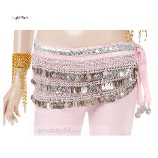C91005 belly dance Costume Hip Scarf Belt Silver coin  