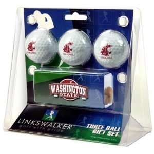  Washington State Cougars NCAA 3 Golf Ball Gift Pack w/ Hat 