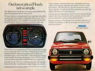 1977 HONDA CIVIC 1200 Sedan ad ~ We Make It Simple  