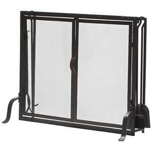   Screen With Tools Rivet Design Black Wrought Iron