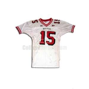  White No. 15 Game Used Ball State Russell Football Jersey 