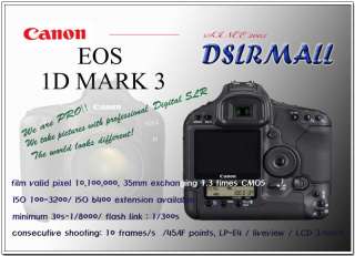 used canon EOS 1d mark 3 (used 95% to the new)+lens+acce+ 6 months 