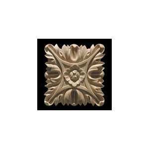   Maple Wood Hand Carved Square Acanthus Rosette #9002