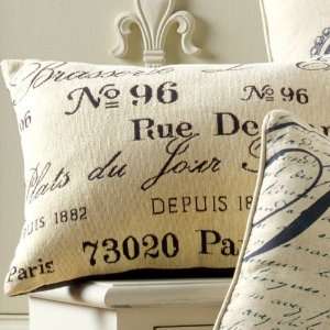  Frnch Wrds Brasserie Tapestry Decorative Boudoir Pillow 