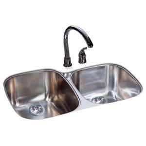 Kindred UC2132/90K/E 21 by 32 Inch Undermount Double Bowl Kitchen Sink 
