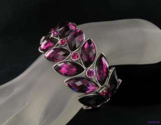 Fuchsia Pink Sexy Crystal Stretch Bracelet New  