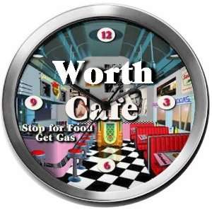  WORTH 14 Inch Cafe Metal Clock Quartz Movement Kitchen 