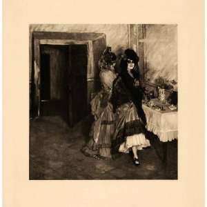  1908 Photogravure Spanish Bull Fight Women Dress Fashion 
