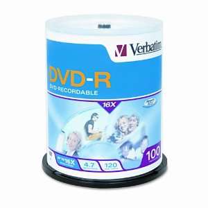  Verbatim 95102   DVD R Discs, 4.7GB, 16x, Spindle, Matte 