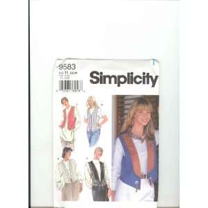  Simplicity Vests 9583 Size H, 6 8 and 10 Unused 