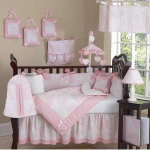   White French Toile Baby Crib 9 Piece Bedding Set By Jojo Designs Baby