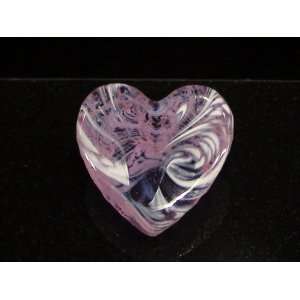  Lavender Bijou Glass Heart Swirl