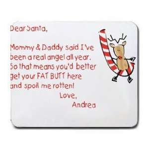  Dear Santa Letter Spoil Andrea Rotten Mousepad Office 
