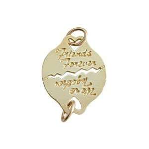   Gold BEST FRIEND Italic Script Charm Pendant with 2 chains Jewelry