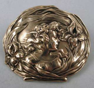 Beautiful Unger Brothers Sterling Silver Art Nouveau Pin  