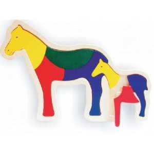    Puzzled Shaped Puzzle Large   Horses Wooden Toys Toys & Games