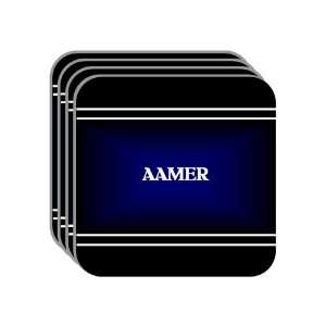 Personal Name Gift   AAMER Set of 4 Mini Mousepad Coasters (black 