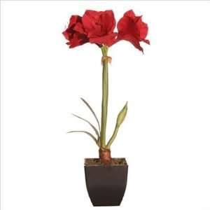  Floral Artificial Potted Amaryllis in Red