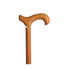  Wood Cane With Derby Handle and Collar Ladies Natural Stain 