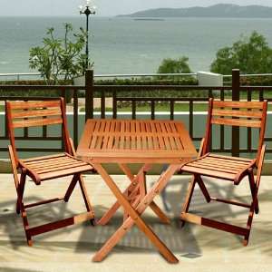   Square Table and Wood Folding Chair V03SET15 Furniture & Decor