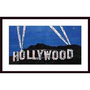  Aaron Foster Hollywood Sign at Night Wood Framed Art 