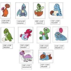  Prehistoric Fun Collection Embroidery Designs on Multi Format 