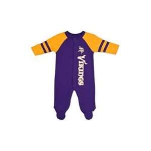 Minnesota Vikings Football Baby Infant One Piece Footsie Sleep & Play 