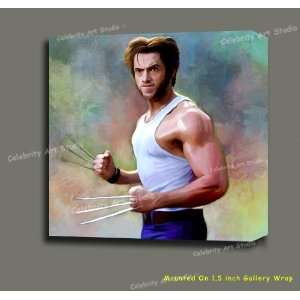  X Men Wolverine Hugh Jackman ORG Mixed Media Painting W 