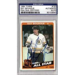 Ray Bourque Autographed 1984 Topps Card PSA/DNA Slabbed 