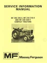 Massey Ferguson MF 205 210 220  4 Service Info Manual  