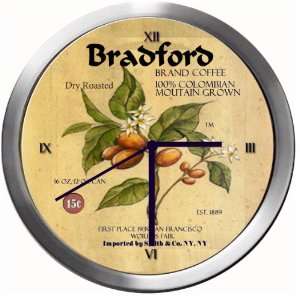  BRADFORD 14 Inch Coffee Metal Clock Quartz Movement 