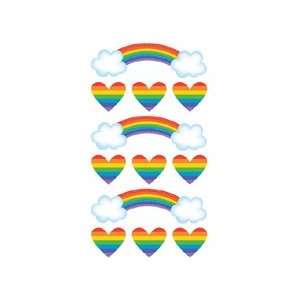  Rainbow And Hearts Metallic Stickers