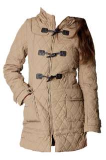 Ladies Quilted Padded Toggle Front Hooded Coat/Jacket Womens Size 