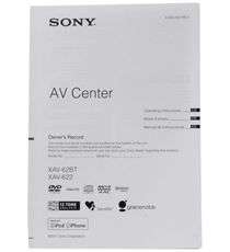 SONY XAV 62BT 6.1 DOUBLE DIN DVD/IPOD PLAYER BLUETOOTH 613815571339 
