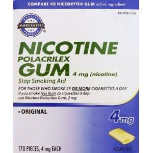  Nicotine Gum, 4 mg., original flavor, 170 pieces 