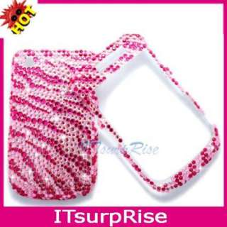 Bling Diamond Pink Zebra Case Cover For Blackberry Curve 8520  