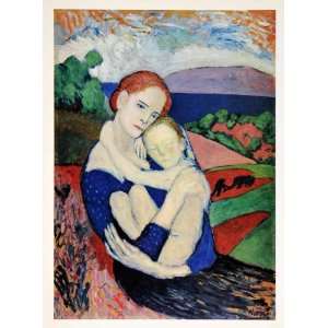 com 1965 Print Pablo Picasso Mother Child Portrait Woman Abstract Art 