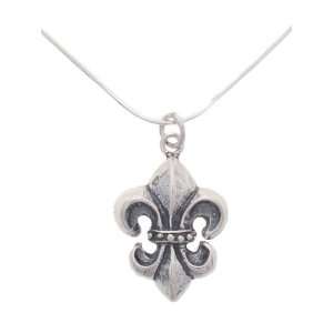  Sterling Silver Fleur De Lis Trebol Necklace with 18 Inch 