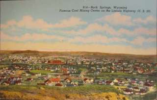 Rock Springs WY Coal Mining Aerial View Postcard  