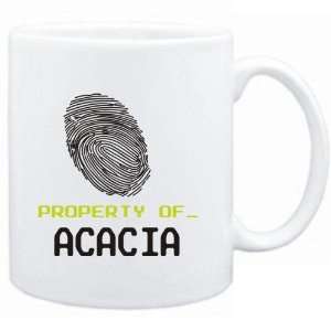Mug White  Property of _ Acacia   Fingerprint  Female Names  